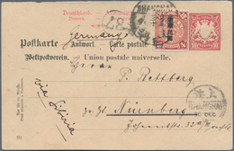 China: 1912, Waterlow Ovpt. 4 C. Tied Boxed Bilingual "SHANGHAI" To Bavaria UPU Reply Card 10 Pf. (f - Altri & Non Classificati