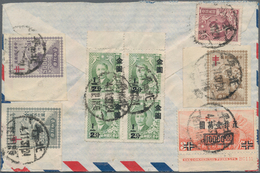 China: 1947, SYS Torch $2000 (pair) And Plum Blossoms $5000 (bottom Margin Block-4) Tied "SHANGHAI 1 - Autres & Non Classés