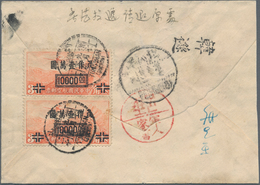 China: 1948, Airmail $10.000/30 C. (pair) Tied Bilingual "TUNGSHAN (SÜCHOW) 37.9.15" (Sept. 15, 1948 - Sonstige & Ohne Zuordnung