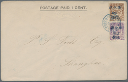 China - Shanghai: 1893, Envelope "POSTAGE PAID 1 CENT." Largest Size, Uprated 1893 ½ C./15 C. And 1 - Autres & Non Classés