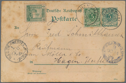 China - Shanghai: 1895: "LOCAL POST CHEFOO 11 OCT 95" Cds. On Reverse Of German Postcard 5 Pf With A - Andere & Zonder Classificatie