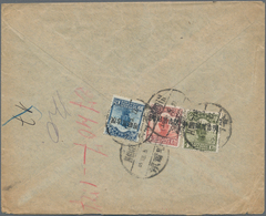 China - Provinzausgaben - Mandschurei (1927/29): 1928, 4 C. Olive, 6 C. And 10 C. Tied "HARBIN 18.5. - Mandschurei 1927-33