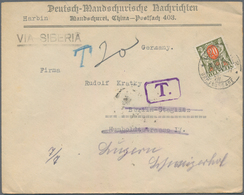 China - Provinzausgaben - Mandschurei (1927/29): 1930, Cover With Single Franking 10c. Blue On Rever - Mandchourie 1927-33