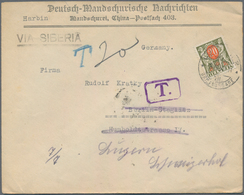 China - Provinzausgaben - Mandschurei (1927/29): 1930, Cover With Single Franking 10c. Blue On Rever - Manciuria 1927-33