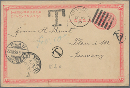China - Ganzsachen: 1897, Card ICP 1 C. Canc. Pa-kua W. "(SHANG)HAI LOCAL POST D Sp 14 99" Alongside - Ansichtskarten