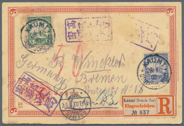 China - Ganzsachen: 1898, Reply Card CIP 1 C. Canc. Violet Tombstone "KAOMI / Post Office" (uprate P - Cartes Postales