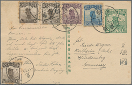 China - Ganzsachen: 1933, Card Junk 2 S. Green/no French Captions, Uprated ½ C. (3, One Pasted Sligh - Ansichtskarten