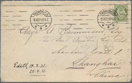 China - Incoming Mail: 1921, Letter From Trondheim/Norway To SHANGHAI With Frame Postmark On Backsid - Autres & Non Classés