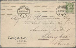 China - Incoming Mail: 1921, Letter From Trondheim/Norway To SHANGHAI With Frame Postmark On Backsid - Otros & Sin Clasificación