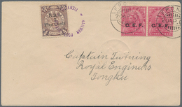 China - Fremde Postanstalten / Foreign Offices: 1901, 2 Field Post Covers Each Bearing Pair Of India - Autres & Non Classés