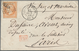 China - Fremde Postanstalten / Foreign Offices: France, 1853/60, Napoleon 40 C. Orange Imperf. Canc. - Autres & Non Classés