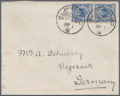 China - Fremde Postanstalten / Foreign Offices: Germany, 1892, Crown/eagle 20 Pf. Vertical Pair Tied - Other & Unclassified