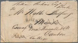 China - Besonderheiten: 1854, Stampless Cover Boston/USA Via Canton Forwarding Agents Messers. Russe - Autres & Non Classés