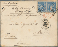 China - Besonderheiten: 1882 - FRENCH POST OFFICE IN SHANGHAI. Envelope (traces Of Ageing) Addressed - Otros & Sin Clasificación