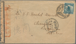 China - Besonderheiten: 1917, Kwangtung Censortape And Tie-mark: Junk 3 C. Tied "CANTON 6.12.19" (De - Altri & Non Classificati