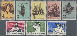 China - Volksrepublik: 1961/62, Rebirth Of The Tibetan People (S47), Complete Set Of 5, And Support - Briefe U. Dokumente