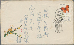 China - Volksrepublik: 1963, Three Commercial Domestic Covers Bearing Butterfly Stamps Incl. 4f. 'Ar - Storia Postale