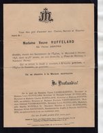 VP16.683 - NANTERRE 1895 - Généalogie - Faire - Part De Décès De Mme Veuve RUFFELARD Née DEPOTER - Décès