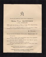 VP16.686 - COLOMBES 1943 - Généalogie - Faire - Part De Décès De Mme Veuve MATHYSSEN Née Marie RUFFELARD - Obituary Notices