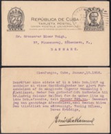 Cuba 1918  - Entier Postal Sur Carte Postale Vers Kóbenhavn-Danemark De Cienfuegos............ (DD) DC6212 - Brieven En Documenten
