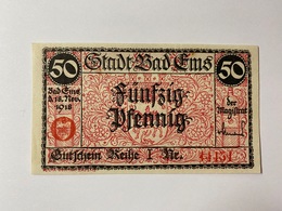Allemagne Notgeld Ems 50 Pfennig - Collections