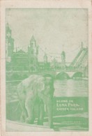 Coney Island New York Amusement Park, Luna Park Elephant Greetings C1900s Vintage Postcard - Long Island