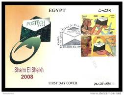 Egypt - 2008 - FDC - ( Postech 2008 Intl. Postal Technology Conference ) - Lettres & Documents