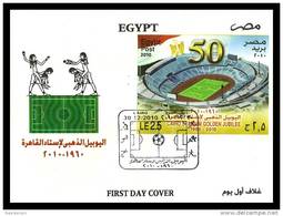 Egypt - 2010 - FDC - ( Cairo Stadium Golden Jubilee, 1960 - 2010, 50th Anniv. ) - Brieven En Documenten