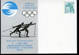 Bund PP100 D2/036 SCHONACH NORDISCHER SKILAUF 1978 - Private Postcards - Mint