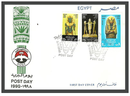 Egypt - 1998 - FDC - ( Post Day ) - ( Tutankhamen ) - Set Of 3 - Storia Postale