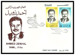 Egypt - 1998 - FDC - Dr. Ahmed Zewail, Awarding Of Nobel Prize For Chemistry - Lettres & Documents