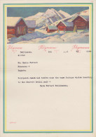 Suisse 1947. Télégramme De Luxe LX5. Paysage De Montagne, Chalets En Bois - Bergen