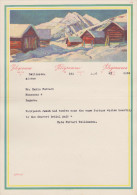 Suisse 1947. Télégramme De Luxe LX5. Paysage De Montagne, Chalets En Bois - Berge