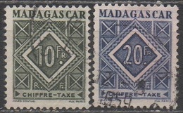 MADAGASCAR  1947__N° 39/40__OBL  VOIR SCAN - Timbres-taxe