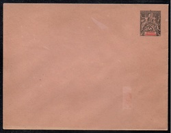 SAINTE MARIE DE MADAGASCAR / 1892 ENTIER POSTAL 25 C. NOIR/ROSE - ENVELOPPE / ACEP # 7 (ref LE3894) - Storia Postale