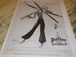 ANCIENNE PUBLICITE CHAMPIONNE DES NEIGES  PERRIER   1936 - Perrier