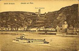 CP - Thèmes - Bateaux - Der Rhein - Caub Mit Pfalz - Paquebots