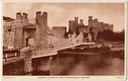 Conway Castle And Suspension Bridge - 1952 - United Kingdom - Wales - Used - Caernarvonshire