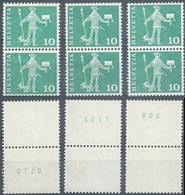 Standesläufer 356RL, 10 Rp.grün  (Paare Mit KZ)       1960 - Coil Stamps