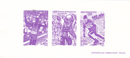 Gravure Officielle De 2000, N° 3313-15 Y Et T, Carl Lewis Athlète, Jean Claude Killy Skieur, France Championne Du Monde - Other & Unclassified