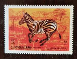 AJMAN Zebre, Chevaux, Cheval, Equidés, Equidé , 1 Valeur ** MNH - Caballos