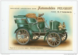 Cp , Collection LES ANCÊTRES DE L'AUTOMOBILE , Vierge  , PEUGEOT , Spider-tonneau , 5 Cv , 1900 - Passenger Cars