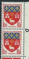 [31] Variété :  N° 1182 Blason De Toulouse Timbre Plus Grand Tenant à Normal  ** - Neufs