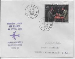 1962 - 1° VOL / FIRST FLIGHT - ENVELOPPE POSTE AERIENNE PARIS HOUSTON (USA) - First Flight Covers