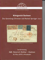 Auktionskatalog Köhler 368. Auktion 2019 Königreich Sachsen, Sammlung Christian & Renate Springer Teil I - Catalogues De Maisons De Vente