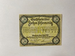 Allemagne Notgeld Geelow 10 Pfennig - Collections