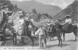 Cauterets          65          Excursion Femmes Montées Sur Cheval Et âne  Sur La Route Du Pont D'Espagne   (voir Scan) - Cauterets