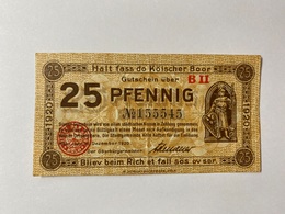 Allemagne Notgeld Koln 25 Pfennig - Collections