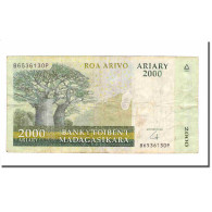 Billet, Madagascar, 2000 Ariary, 2000, KM:90b, B+ - Madagascar