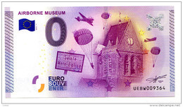 2015-1 BILLET TOURISTIQUE 0 EURO SOUVENIR N° 004251 AIRBORNE MUSEUM Tirage 10 000 Ex Billet épuisé - Pruebas Privadas
